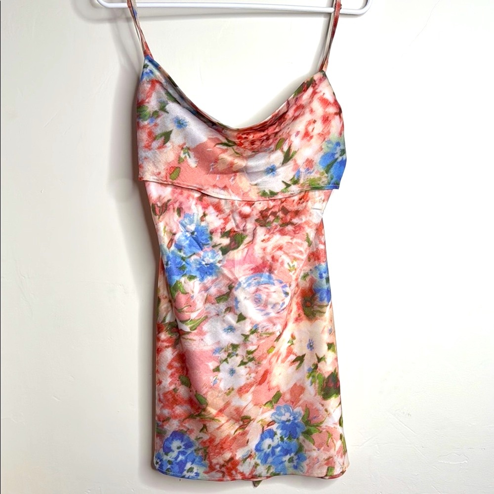 Floral Satin Slip Dress